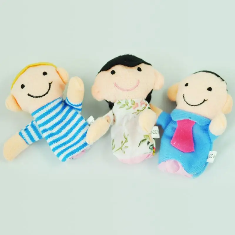 SODIAL (R) милые 6 шт. Семейные пальчиковые куклы-люди включают в себя маму, папу, дедушку, бабушку, брата, сестренку Бесплатные кабельные стяжки