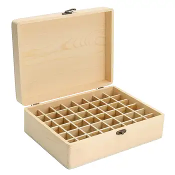 

48 Grid Essential Oil Case Organizer Wooden Storage Box Carry Case Aromatherapy Container Organizer Holder For Home Storage