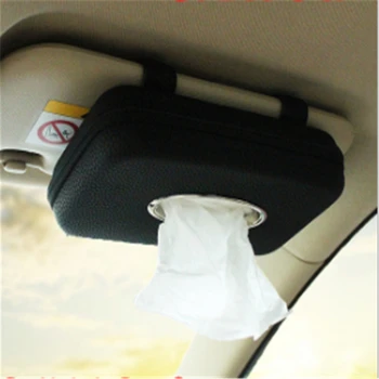 

Car Kit Tissue Box Universal PU Car Sun Visor Hanging Type Pattern Tissue Cover