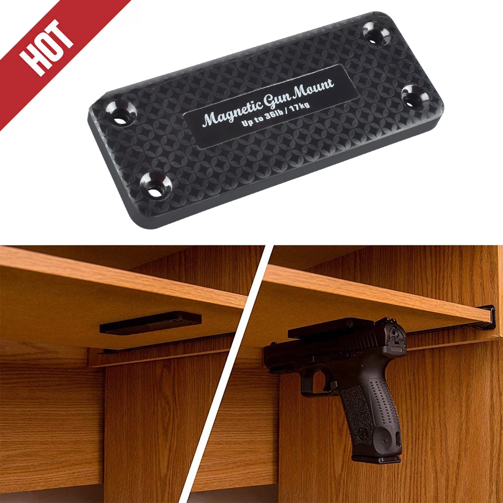 

36LBS Magnetic Gun Holder Holster Gun Magnet Pistol Rifle Concealed for Car Under Table Safe Tool Free Shipping Hidden Case Hold