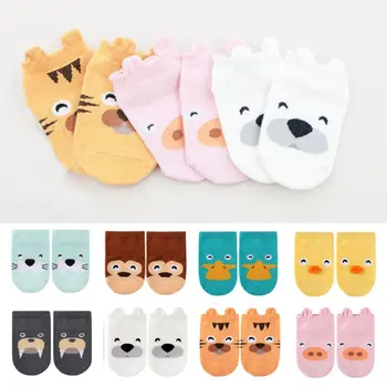 

Kids Baby Unisex Girls Boys Cotton Cartoon Animal Anti Slip Boots Ankle Socks 1-4Y
