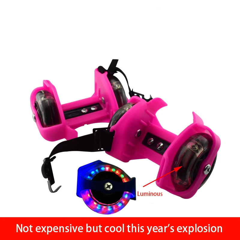 

Colorful Flashing Roller Kid Gift Safe Whirlwind Pulley Heel Adjustable Simply Durable Skating Outdoor Home Flash Wheels Shoes