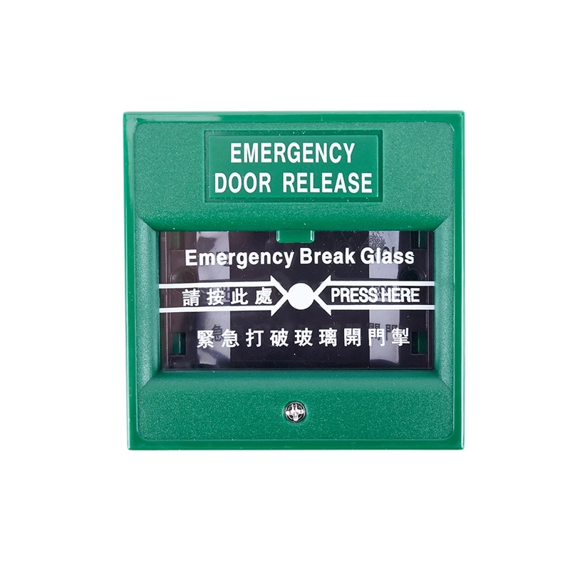 

Green Security Alarm Fire Break glass Button Emergency Door Release