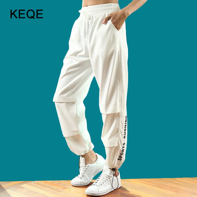 

Women's Jogger Cargo Pants Women Spring/Autumn/Winter Sweatpants Female High Waist Harem Pants White Wide Leg Sweat Pants BW048