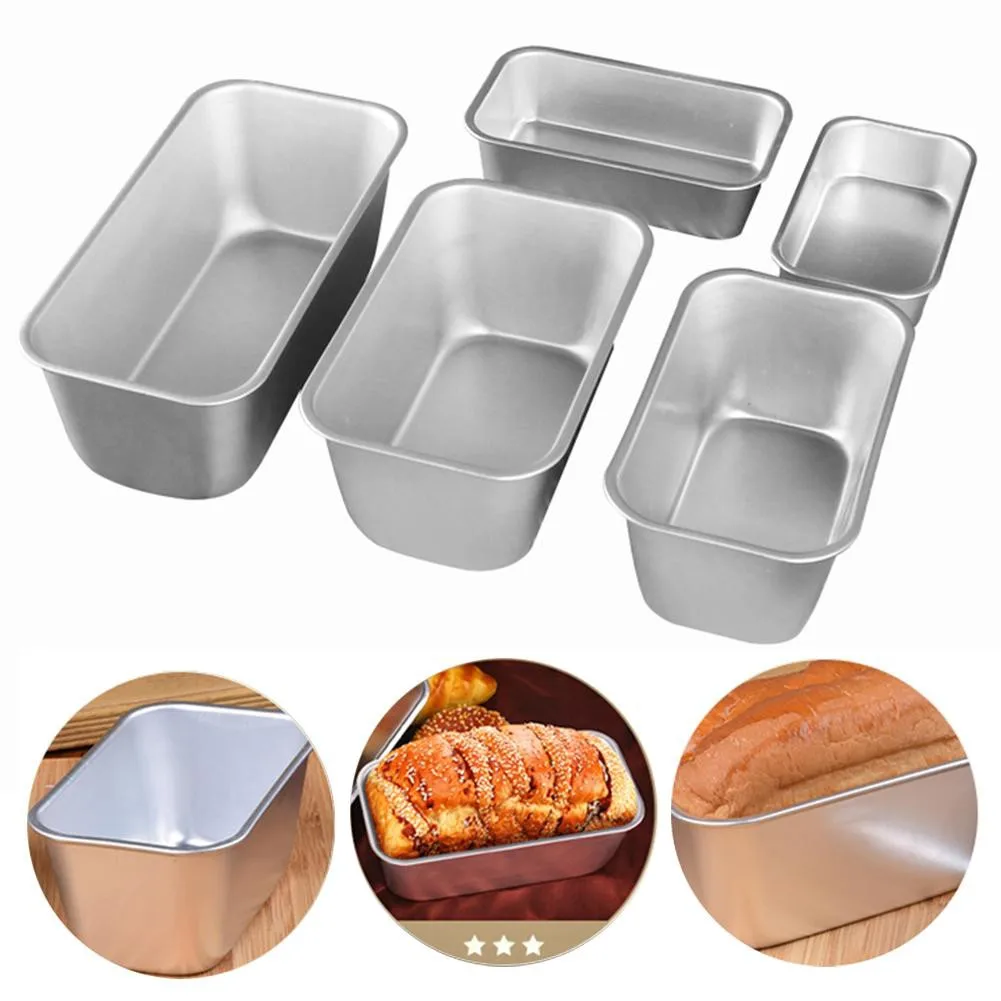 5 Size Aluminium Loaf Pan Rectangle Baking Cake Mold Bread Tin Tray Non-Stick Cheese Box Brownie Cake Decorating Tools