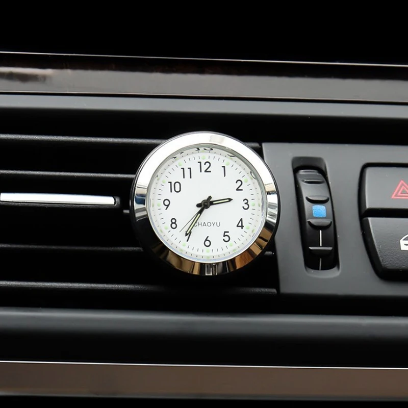 Автомобильные декоративные часы для украшения интерьера, автомобильные часы, автомобильный зажим на вентиляцию, освежитель воздуха, светящиеся часы, функция 2 в 1