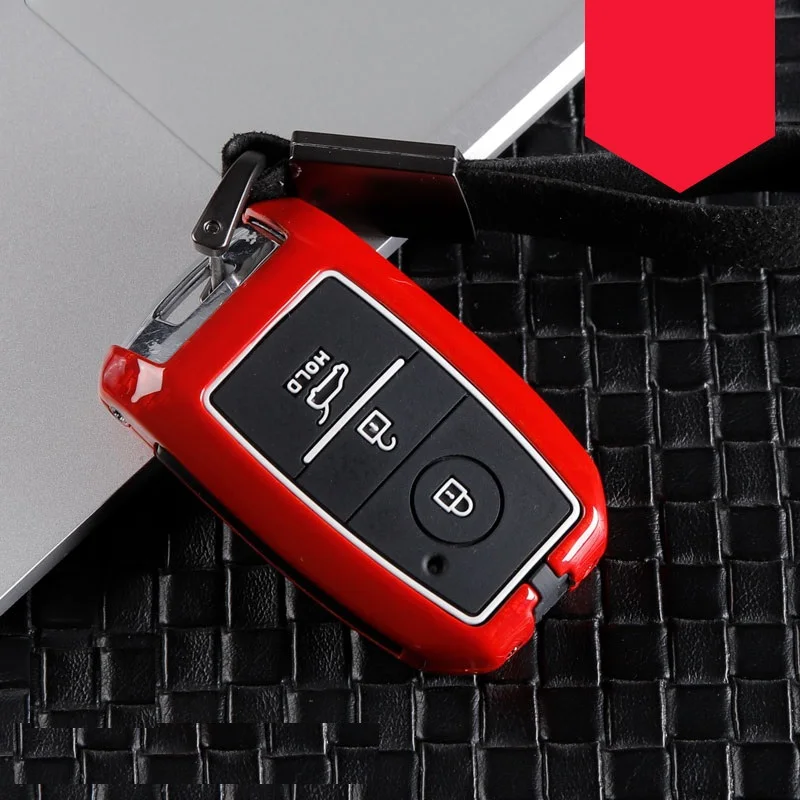 A carbon red УГЛЕРОДНЫЙ сплав+ силиконовый чехол для ключей для Kia KX3 KX5 K3S RIO Ceed Cerato Optima K5 Sportage Sorento KX Cross Car Stying - Название цвета: A carbon red