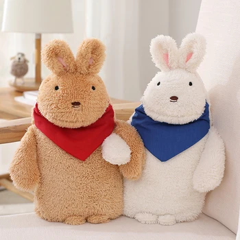 

1000ML Cartoon Rabbit Hot Water Bottle Cover Explosion-proof Plush Fabrics Warm Water Bag Removable Washable Hand Warming Covers