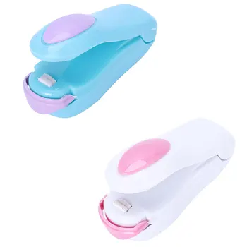 

2 Piece Heat Sealing Machine Ceramic Impulse Sealer Seal Plastic Bag Sealer White+Pink & Blue Bottom+Purple Cover