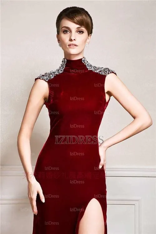 Robe de soiree, новинка, модное сексуальное длинное платье с открытой спиной и высоким воротом, вечернее элегантное платье с кристаллами для матери невесты