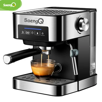 

saengQ Electric Coffee Maker Semi Automatic Espresso Coffee Machine 1500ml Fancy Milk Foam Maker Cafe Powder Espresso Maker