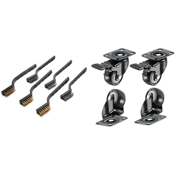 

6 Pcs Brush Set for Cleaning Welding Slag and Rust & 4 Pcs 2 Inch Caster Wheels Swivel Casters with 360 Degree Top Plate