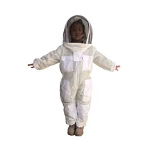 1Set Beekeeping Suit Children Bee Clothes White Breathable Three-layer Mesh Beekeeper Equiment For Beekeeping Tools Farm