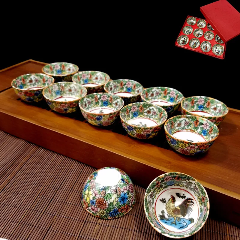 

Ceramic Kungfu Teaware 12 Zodiac 12 Golden Chai Travel Cup Gift Ceramic Decorative Teacup