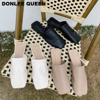 

DONLEE QUEEN Woven Shoes Women Flat Leisure Slippers Ladies Slip On Mule Female Summer Casual Loafer Women Slides sandalias muje