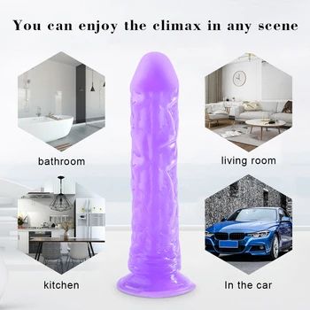 Realistic Dildo With Strong Suction Cup Erotic Jelly Dildo Sex Toys for Woman Artificial Penis G-spot Simulation Anal Butt Plug 6