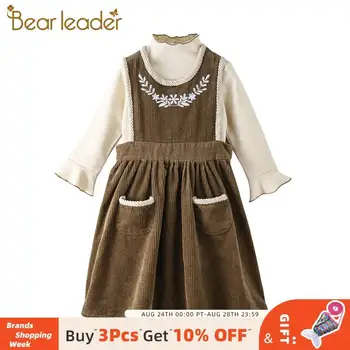 

Bear Leader 4-13 Years Girls Dresses 2020 Autumn New Children Clothing Small Round Neck Embroidery Princess Dress Cute Outfits