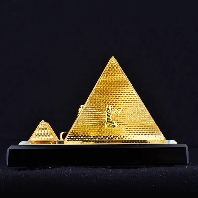  Egyptian Pyramids Crystal inlaid with gold Assembling Souvenirs Decoration Tower building structure