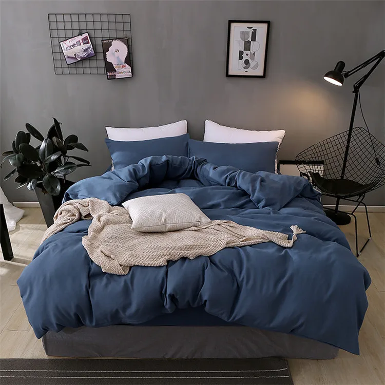 navy blue Утолщение мыть хлопок постельные принадлежности набор постельные принадлежности Артикул 4 шт. queen King стеганое покрывало для кровати 3 шт. горячая распродажа мужской домашний текстиль - Цвет: navy blue