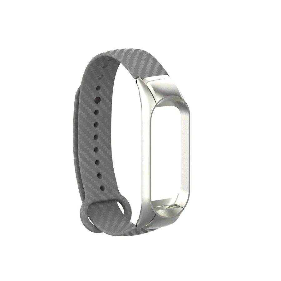 Спортивный карбоновый волоконный ремень для Xiaomi mi Band 4, сменный ремешок для часов, металлический корпус, браслет для mi Band 3, аксессуары