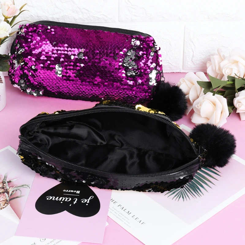 Реверсивный блесток Hairball Pencilcase для девочек канцелярские милые школьные принадлежности LX9A