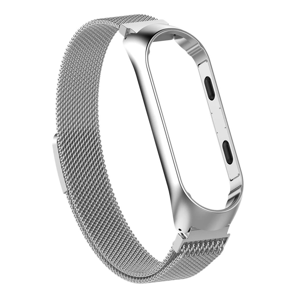 Сменный ремешок из нержавеющей стали для xiaomi mi Band 3 4 браслет ремешок для спортивных часов часы металлический ремешок на руку для xiaomi mi band 3 4 - Цвет: Silver