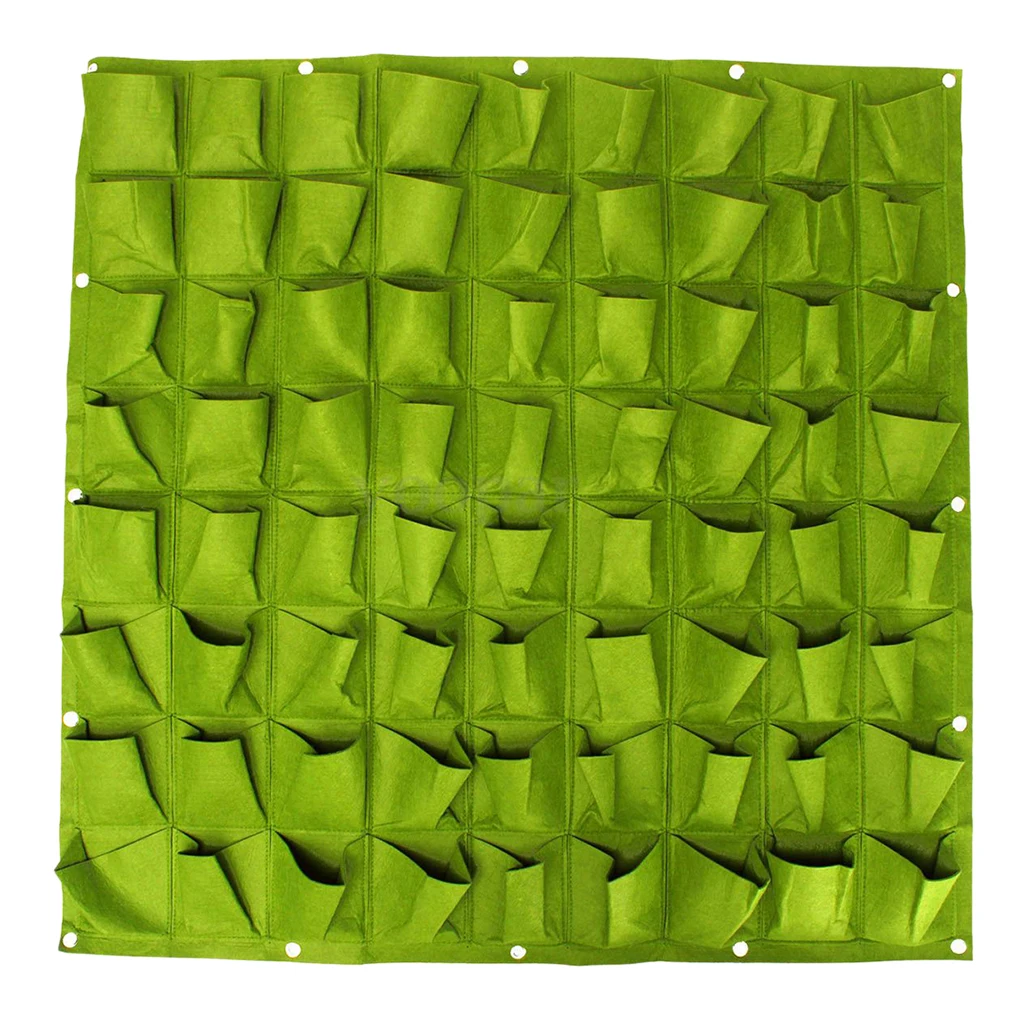 Wall Hanging 72 Pockets Garden Planting Bag Container Outdoor Planter Decor Wall Planter Bag Garden Planter Herb Pot Bag 