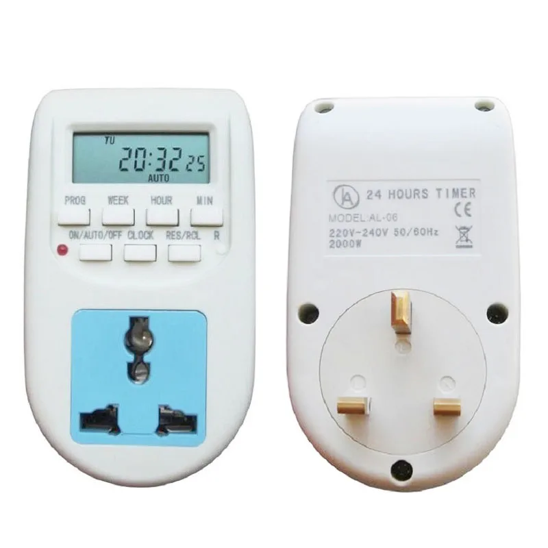 

Smart Timer ON/OFF Socket AC Universal Outlet to EU UK Plug Power Adapter Socket Programmable Setting Time LCD Digital Display