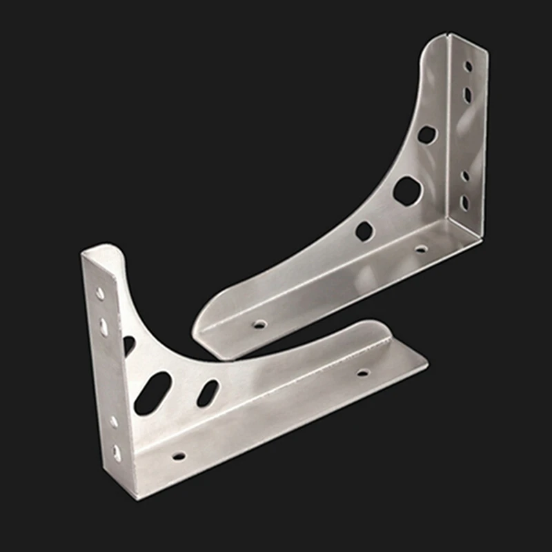 2Pcs/set Stainless Steel Triangle Angle Bracket Wall Mounted Durable Bearing Shelf Bracket DIY Home Table Bench