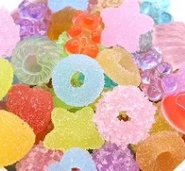 10 шт. Милая Конфета из смолы амулеты для слизи наполнитель DIY Украшение для торта телефона украшения смолы амулеты Lizun поставки слаймов игрушки - Цвет: jellly