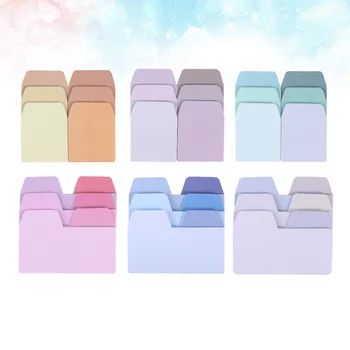 

6pcs Memo Stickers Creative Gradient Portable Colorful Index Sign Notes Memo Notes Practical Stickers for Store Home School