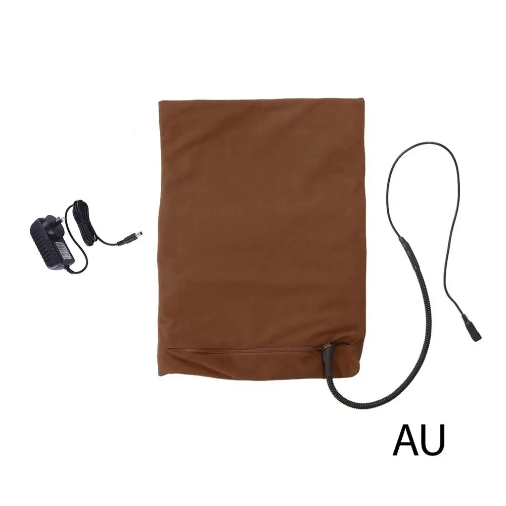 Coffee AU Pet Dog Heating Mat Square Pet Dog Waterproof Cable Protection Electric Heating Pad Pet Dog Warm Comfortable Bed Mat - Цвет: Coffee AU