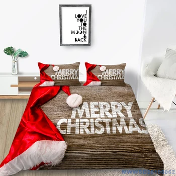 

3D Print Bedding Set Christmas Hat Board Simple Hot Sale Duvet Cover Queen King Twin Full Single Double Unique Design Bed Set