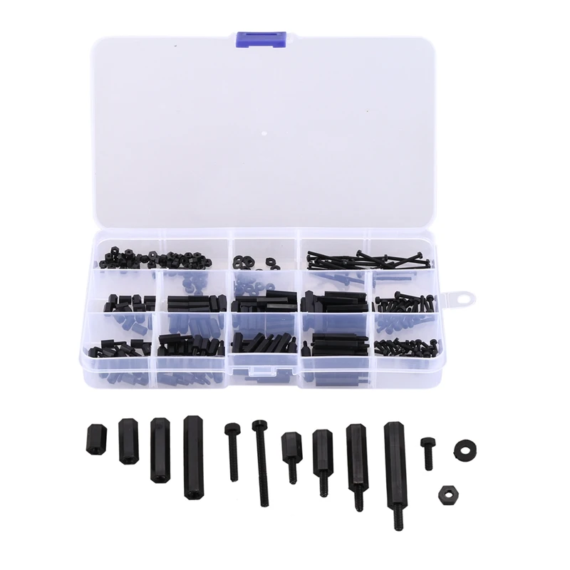 

250Pcs M2 Nylon Hex Spacers Screw Nut Standoff Plastic Accessories Assortment for FPV Drone Quadcopter Building PC PCB Motherboa