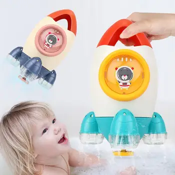

1pcs Baby Water Playing Toys Rocket Water Spraying Baby Bath Gift Rotary Spraying Water Bath Toy Baby Showering Toy Random Color