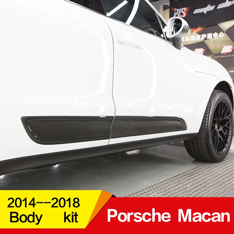 Используется для Porsche Macan, дверной комплект 15 16 17 18 лет, отделка дверей из углеродного волокна, декоративные панели, аксессуары
