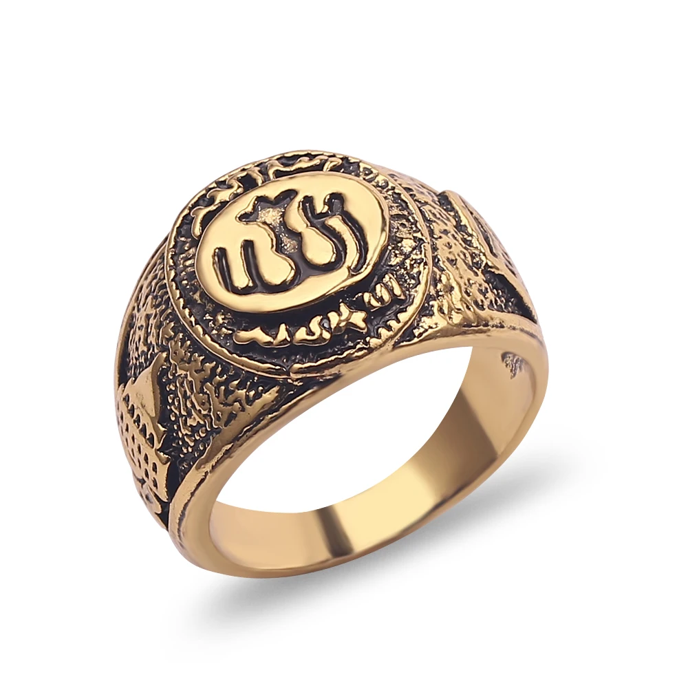 

Muslim Islam Allah God Ring Bless Believers Trendy Jewelry For Fans Male Female Accessories Finger Gift
