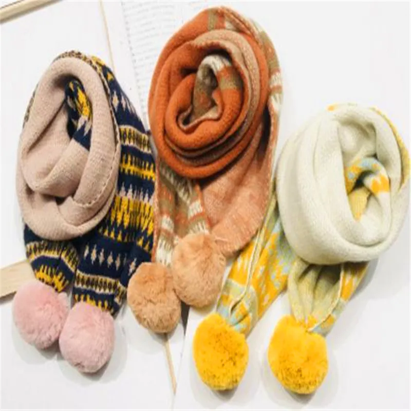 Qiu dong han edition knitted children's collar boy girl scarf color matching baby winter more national wind in winter to BKX458