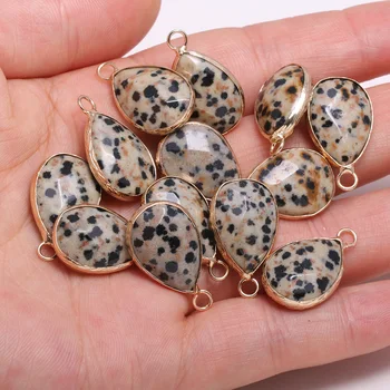 

Natural Stone Faceted Damation Jasper Stone Pendants Water drop shape Charms for Jewelry Making Diy earring necklace accessories