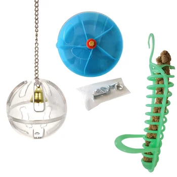 

3pcs Feeding Tool Pet Animal Toy Set Playing Feeding Ball and Case for Parrot