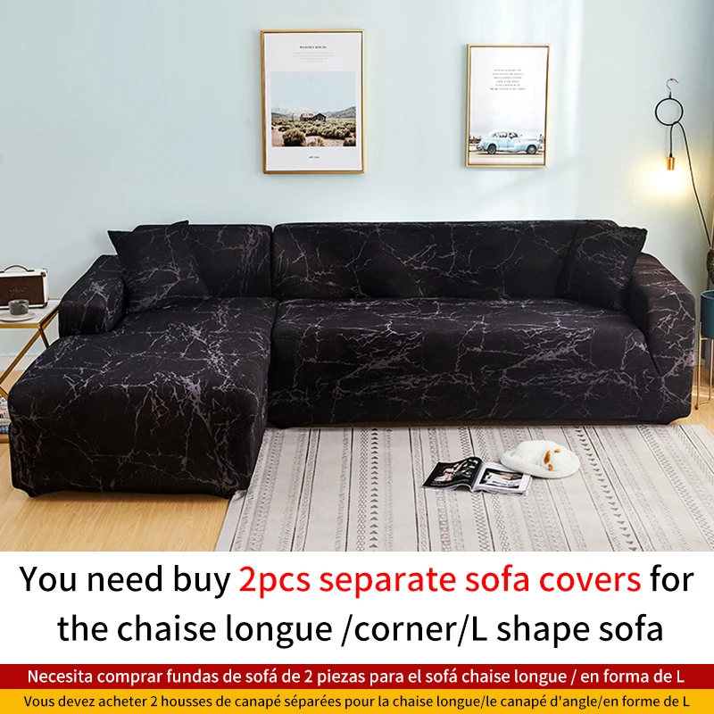 thumbnail image 1 of Fundas de sofá elásticas geométricas para sala de estar en forma de L, se necesitan comprar 2 piezas, cubiertas deslizantes de esquina, Chaise longue, Protector de silla, 1 of 5