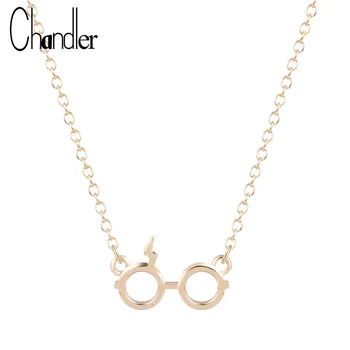 

Chandler Lightning Scar Glasses Necklaces for Women Z Scar Magic Deathly Hallows Pendant Chokers Movie Gifts for Fans Jewelry