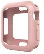 Pink Спортивный резиновый силиконовый чехол-бампер для Apple Watch Series 5 4 3 2 1 44 мм 40 мм 42 мм 38 мм защитная рамка для iWatch - Цвет: Pink