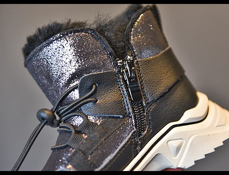 Зимние Детские Ботинки теплая обувь для маленьких девочек детские ботинки до середины икры брендовые ботинки черного цвета для мальчиков модная мягкая обувь Новые ботинки без шнуровки