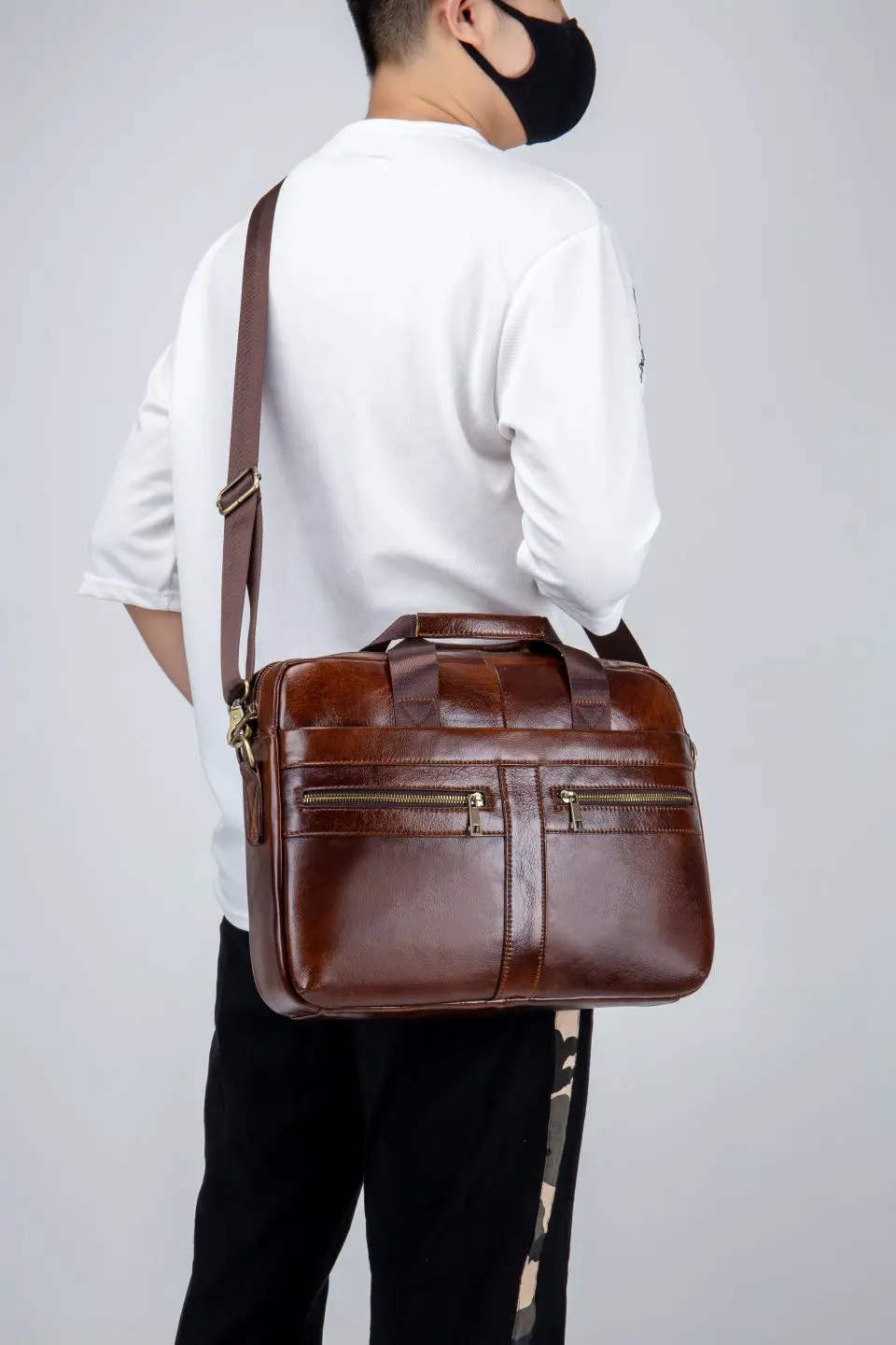 LAOSHIZI LUOSEN сумка мужская из натуральной кожи Портфель Мужская сумка для ноутбука натуральная кожа для мужчин сумки-мессенджеры Мужские портфели