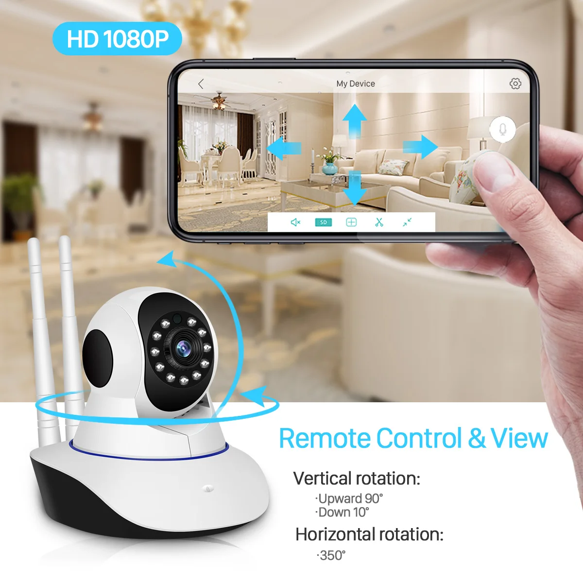 Besder 720P 1080P H.265 домашняя ip-камера безопасности двойная антенна WiFi камера Аудио запись 360 градусов детский монитор HD мини ip-камера