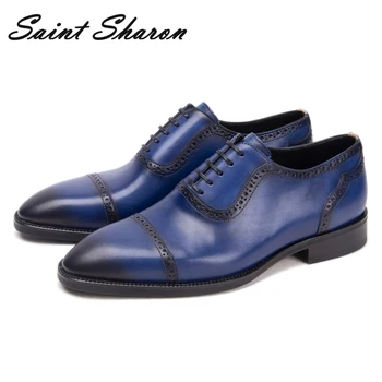 

Men's formal shoes Oxford shoes leather Italian designer social office wedding high quality luxury elegant business men's shoes