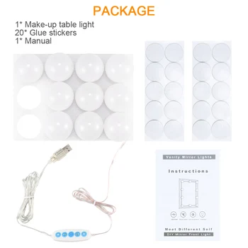 

LED Mirror Lamp Bulb String For Makeup Mirror Dressing Table And Bathroom Transparent Wire Make-up Table Light for Girl Home DIY