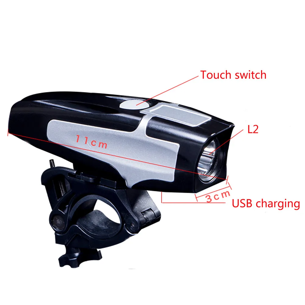USB Перезаряжаемый светодиодный велосипедный светильник с 3 режимами USB Перезаряжаемый велосипедный светильник Headlihgt фонарь для ночного велоспорта# LR3