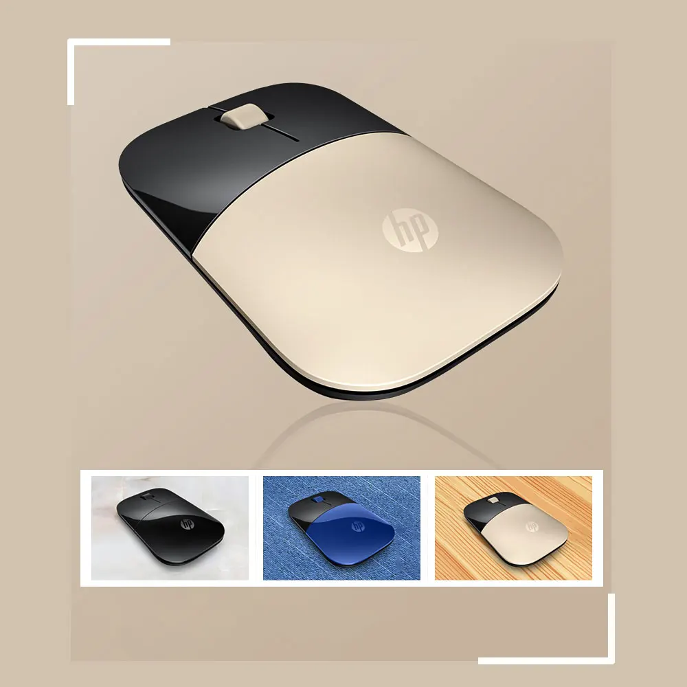 Hp Z3700 Мини тонкая Бесшумная беспроводная мышь, Портативная оптическая USB мышь 1200 dpi 2,4 ГГц, приемник, мышь для ПК, ноутбука, офиса, милые мышки